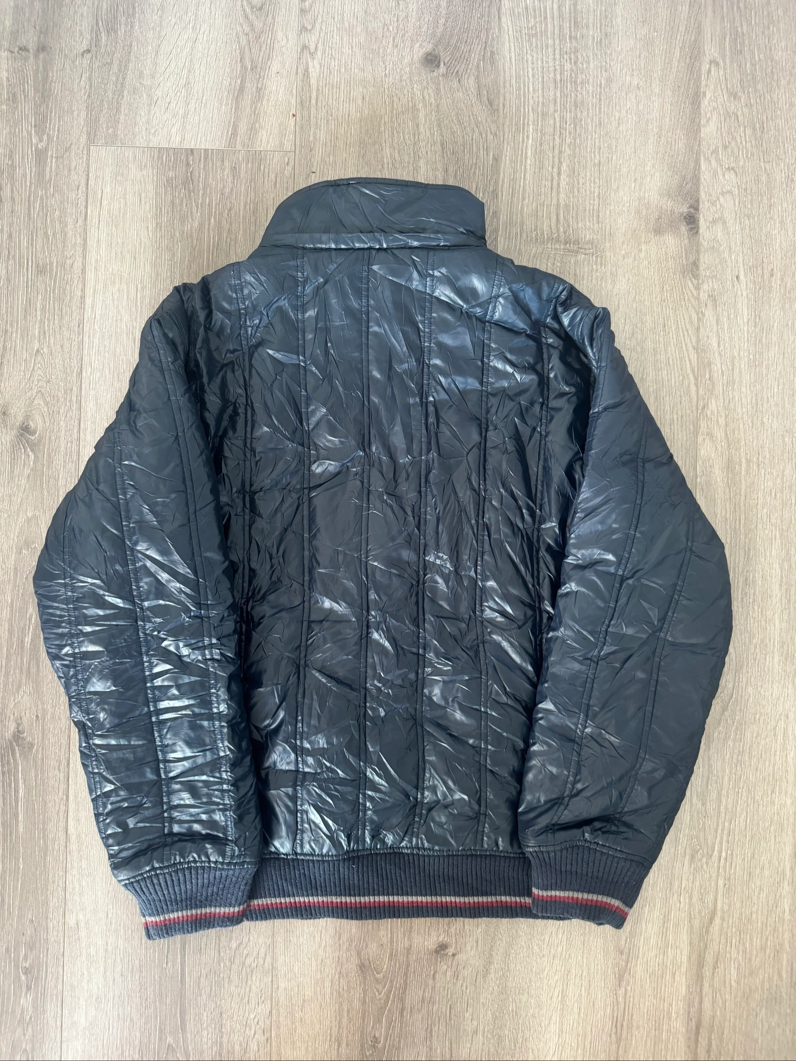 Converse All Star Navy Puffer Jacket Quilted Bomber Winter Vintage Y2K LL – photo 7